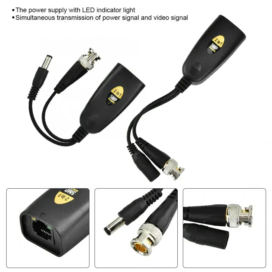 

5MP Video + Power Signal Transmission HD-CVI/AHD Anti-interference Twisted Pair Transmitter 2019