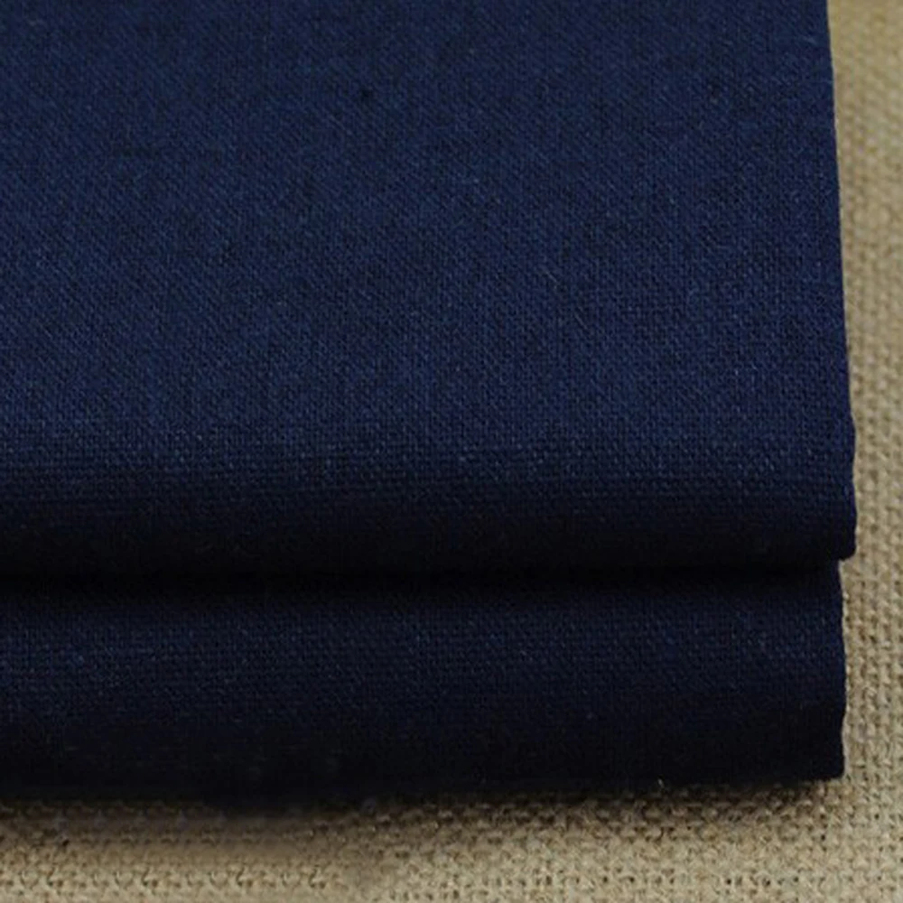 

Navy Blue Linen Flax Coton Tissu stof Patchwork Nigeria Fabrics 50cm*140cm