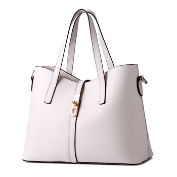 

Cusual High Quality PU Beige Women Handbag Office Lady Shoulder Bag Lock Zipper Crossbody Messenger