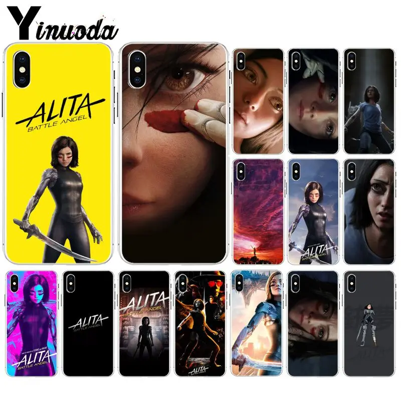 

Yinuoda ALITA TPU Soft Silicone Transparent Phone Case for iPhone X XS MAX 6 6s 7 7plus 8 8Plus 5 5S SE XR
