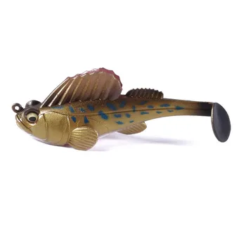 

YUZI 1PCS Dark Sleeper Swimbaits soft lure 3 inch 3/8oz fishing pike lure bass Deep Running Paddle Tail Swimbait lead jig leurre