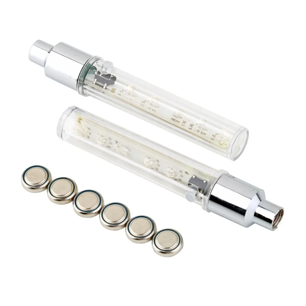 Best 2pcs 5 LED Bike Bicycle Wheel Tire Valve Cap Spoke Neon  Light Lamp Accessories 5 LED Flash Light Sense Lamp Drop Shipping 1
