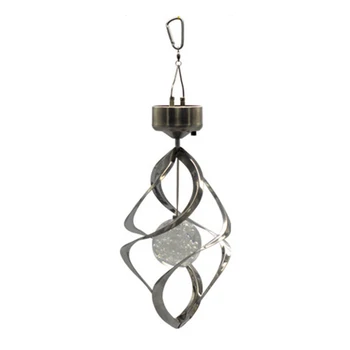 

Solar Powered Color Changing Hanging Spiral Lamp Wind Spinner Garden Light