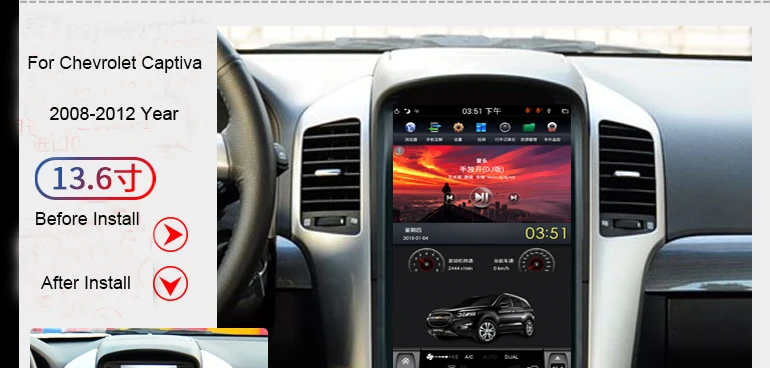 Flash Deal Tesla style Car Radio GPS Navigation For Chevrolet Captiva 2008-2012 13.6" Car Multimedia GPS Navigation Radio Player 0