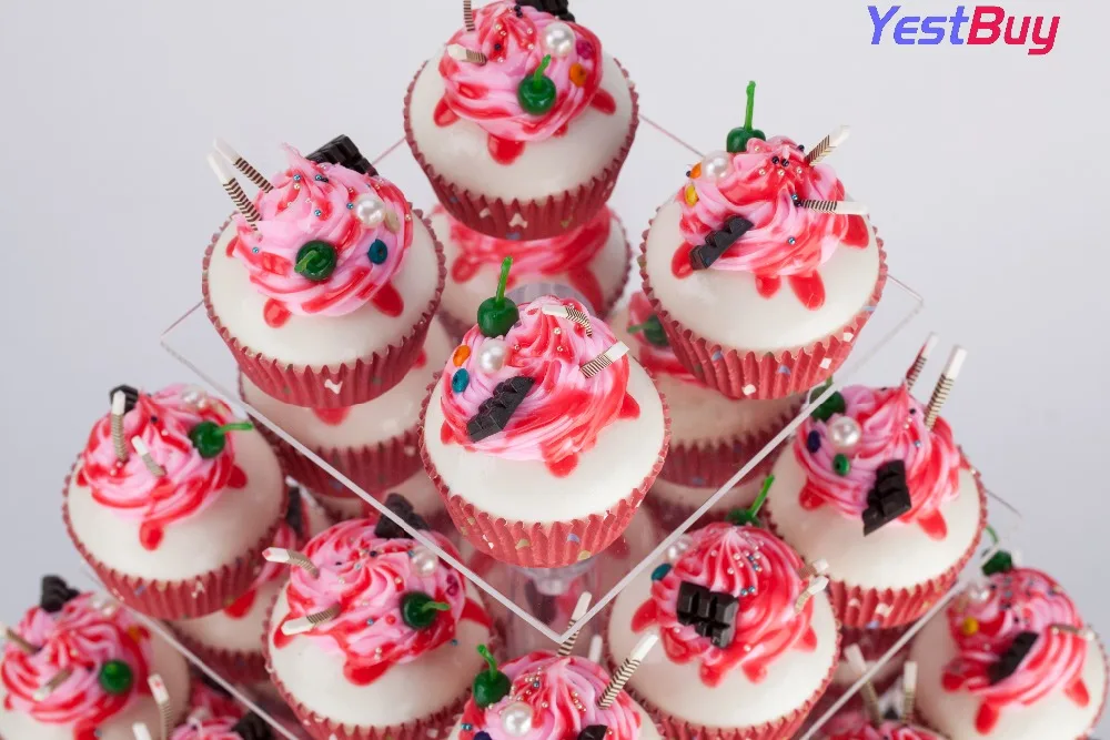 YestBuy 6 ярусов Maypole квадратная Свадебная вечеринка дерево башня акриловый Кекс