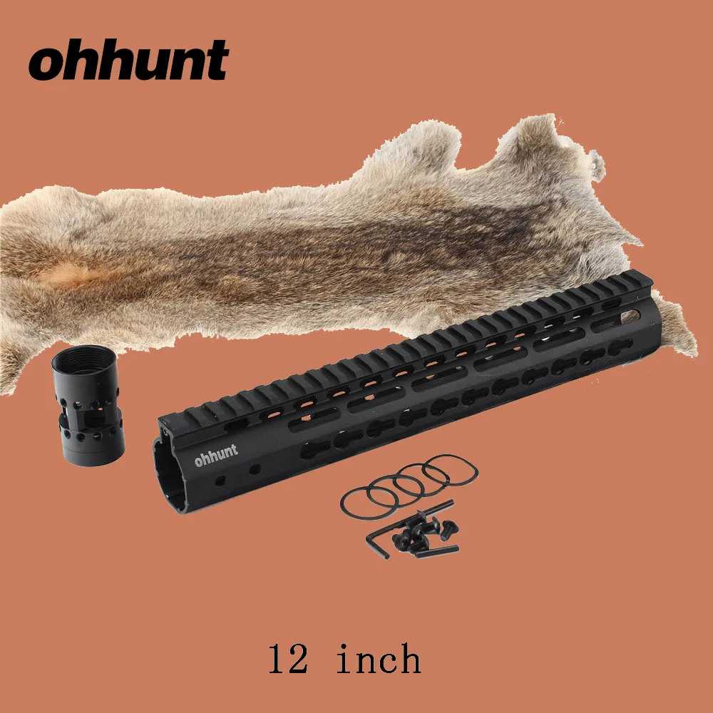 

ohhunt Tactical NSR 12" Free Float KeyMod Handguard Airsoft AR-15 AR15 M16 M4 Rail Mount Top System Picatinny Rail Base