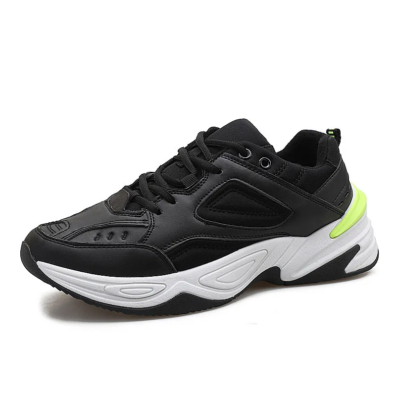 Fooraabo брендовые дышащие кроссовки спортивная мужская обувь на шнуровке удобные кроссовки Для мужчин открытый корзины Homme спортивная обувь - Цвет: black