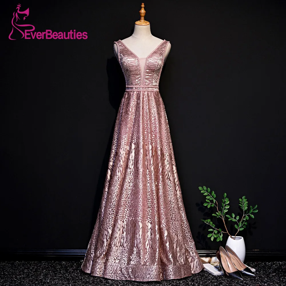 

Robe De Soiree Evening Dress Long 2019 V-Neck Abiye Gece Elbisesi Formal Dress Evening Abendkleider