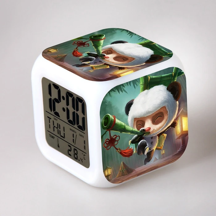 Estartek Animie Super Cute panda Alarm Clock LED toy for holiday gift