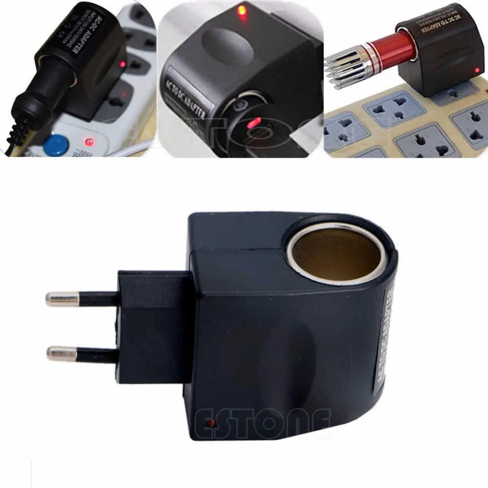 

1pcs AC To 12V DC Car Cigarette Power Adapter Converter Lighter 100V-240V EU Plug Universal