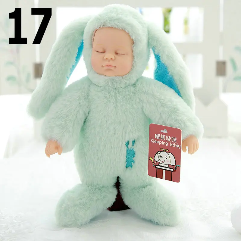 25 см силиконовая кукла reborn baby doll 17 дюймов спящие Младенцы reborn closplay кролик розовый белый Рождественский подарок для детей - Цвет: 17