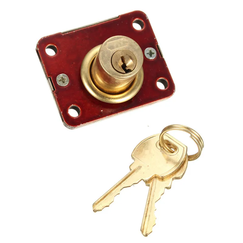 Copper Desk Drawer Dead Bolt Lock For Drawers Box Cupboards Panel With Two Keys