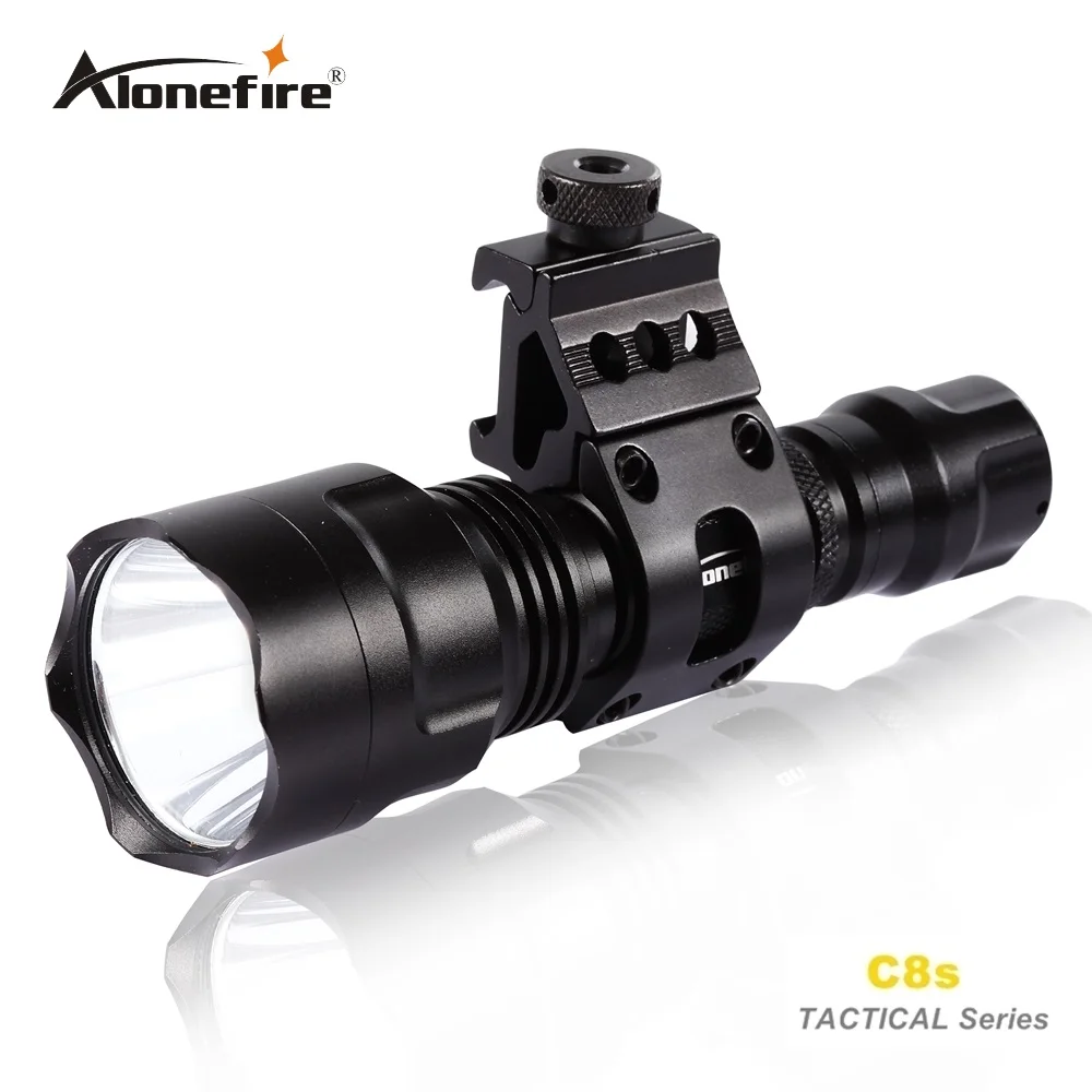 Светодиодный тактический фонарь AloneFire C8 CREE XM L2 U3 20 мм крепление для страйкбольной
