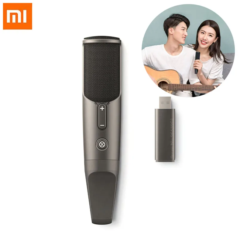 

2019 Xiaomi Youpin JUNLIN Condenser Microphone Intelligent Noise Reduction Durable Smart Wireless Microphone K Song Microphones