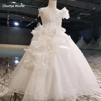 

HTL0548 like white flower girls dress for party and wedding o-neck sleeveless floor length lace communion dress komunia sukienk