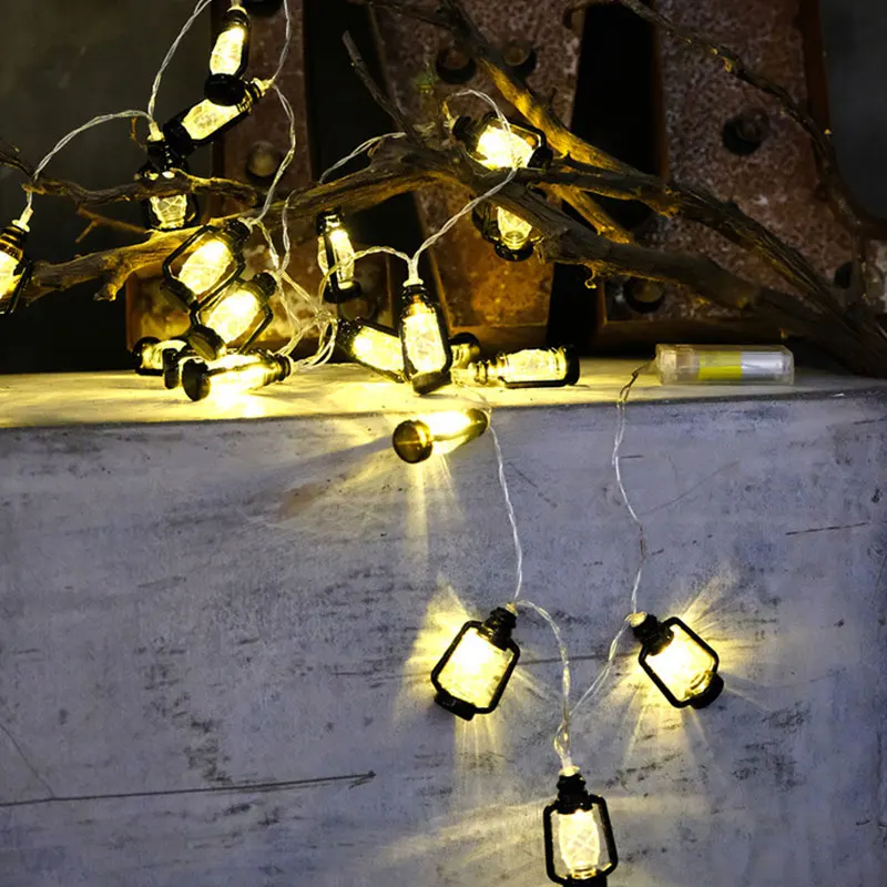 Vintage Led Battery Creative Mini Lantern String Fairy Garlan Lights Festival Wedding Decoration Light Outdoor Myc