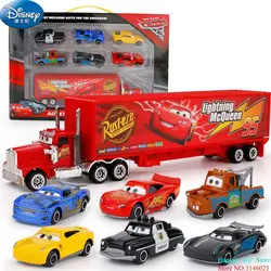 Натуральная disney Pixar Cars3 7 шт./компл. Молния Маккуин Джексон Storm Мак дядя грузовик 1:55 литья под давлением Металл Модель автомобиля мальчик