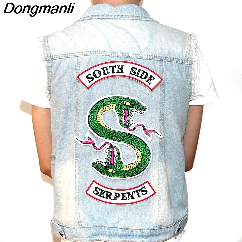 

P2769 Dongmanli Riverdale South Side Serpents Sewing On Embroidered badge for Jacket Clothes Vest DIY Apparel Accessories