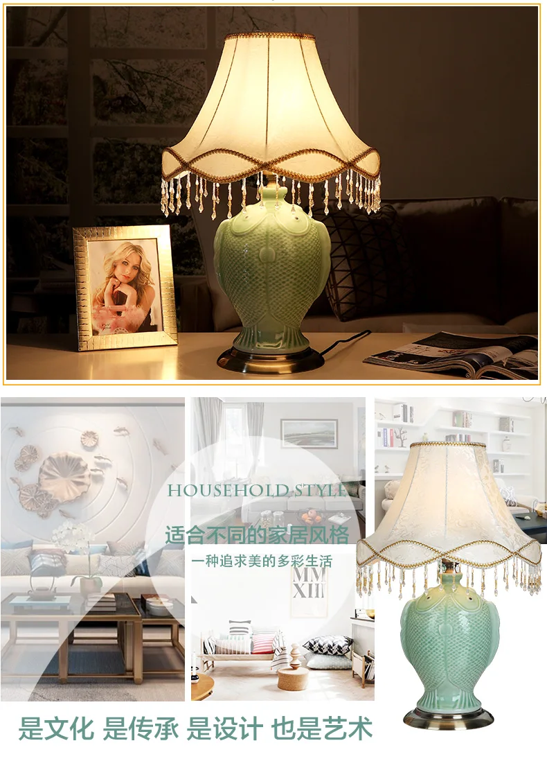 China Antique Living Room Vintage Table Lamp Porcelain Ceramic Table Lamp wedding decoration colorful table lamp (6)