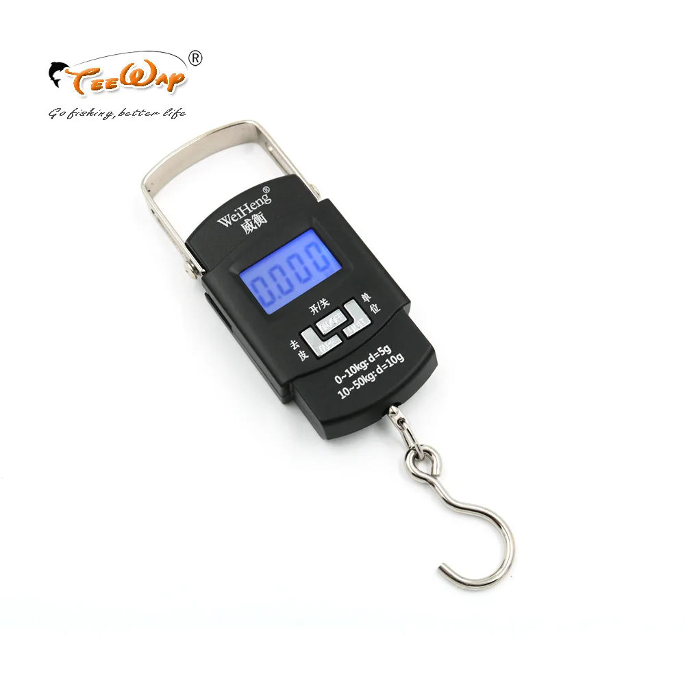 

fishing tackle boxes portable spring scale LCD portable scales weighing 50 kg mini largest fishing scale division value 0.005 kg
