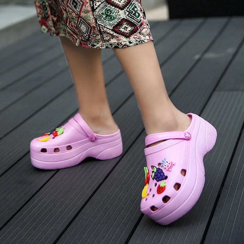 Beach Sandals Flip Flop Women Summer Croc Clogs Slip On Garden Platform Casual Water Aqua Swimming Classic Shoes Increase Height