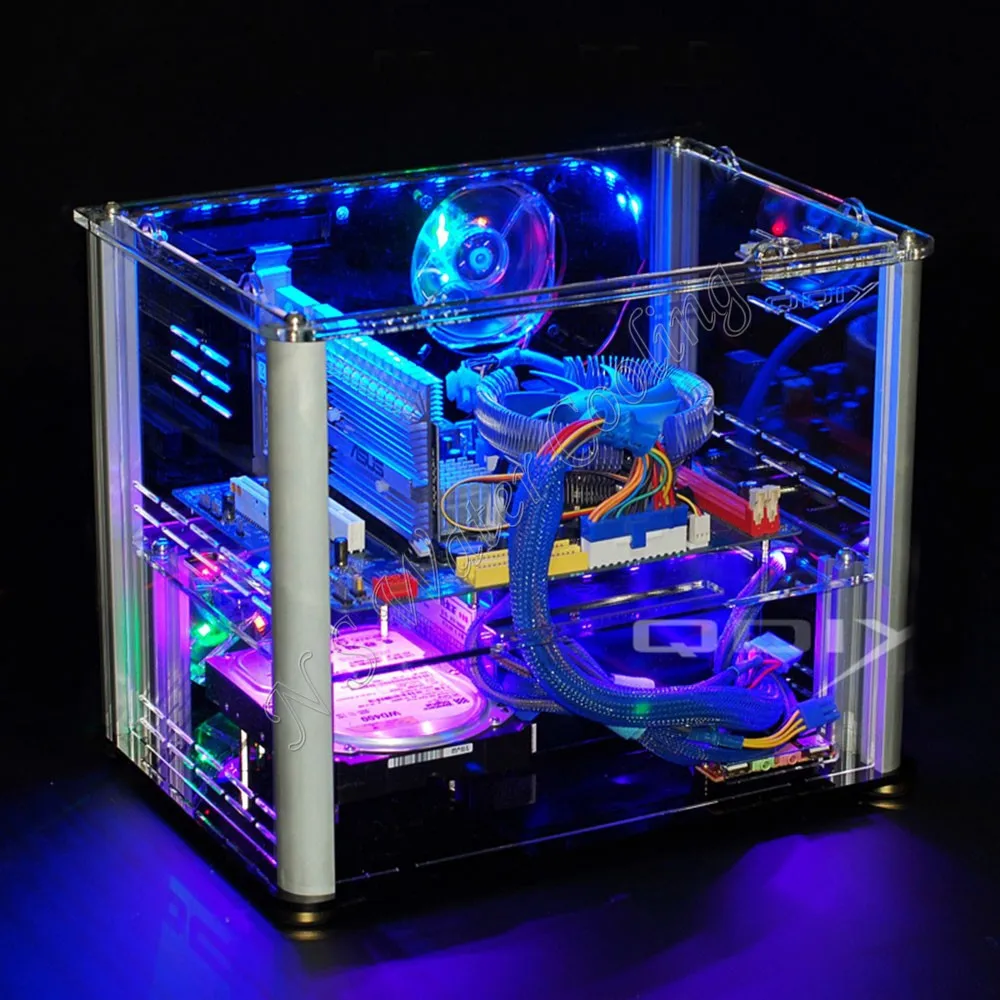 Household often new double ATX transparent chassis Horizontal closed