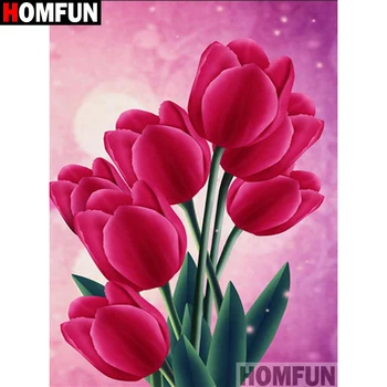 

HOMFUN Full Square/Round Drill 5D DIY Diamond Painting "Flower landscape" Embroidery Cross Stitch 3D Home Decor A10488