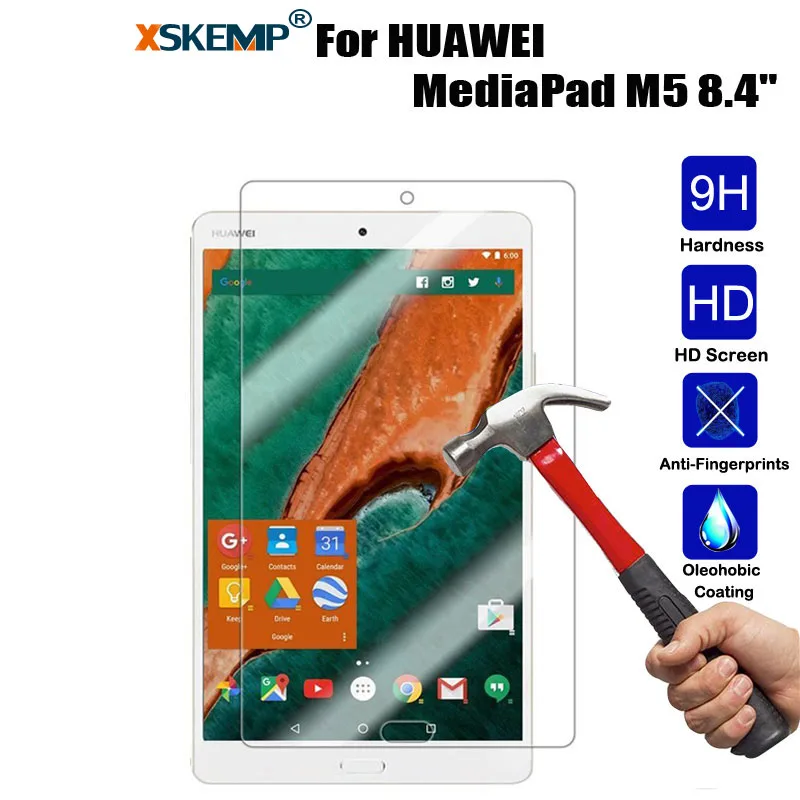 

XSKEMP 0.3mm 9H Hard Real Tempered Glass For HUAWEI MediaPad M5 8.4" Tablet Screen Protector 9H Toughened Protective Film Guard