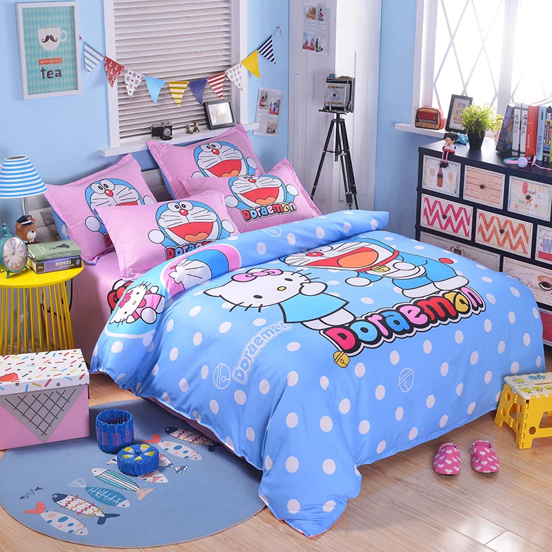 UNIKEA Cartoon Bedding Set for Child Girls Printed Duvet Cover Flat