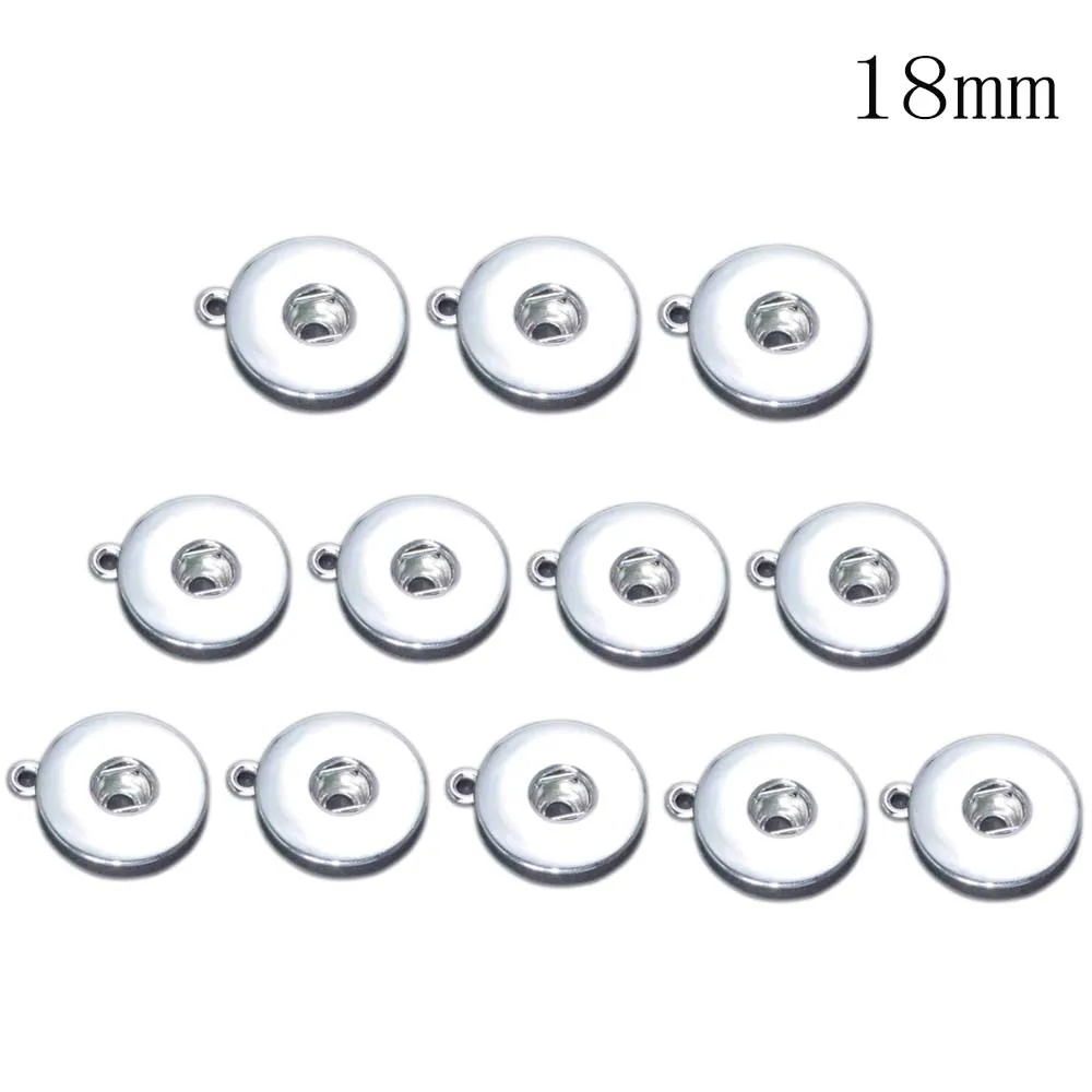 12pcs/lot Basical DIY Snap Button 12mm/18mm Interchangeable Snaps Button Base Charm For Snap Bracelets Necklaces Jewelry Making 
