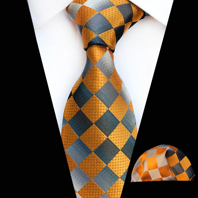 Светло-зеленые клетчатые цветочные галстуки наборы с платком мужские шелковые галстуки для мужчин формальный свадебный галстук жениха - Цвет: TZ-G10