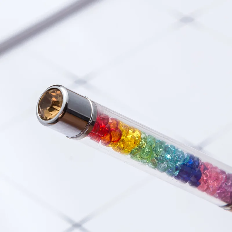 500 шт./лот Красочный Кристалл шариковая ручка модные креативные Stylus для написания Канцтовары офиса и школы ручка шариковая ручка логотип
