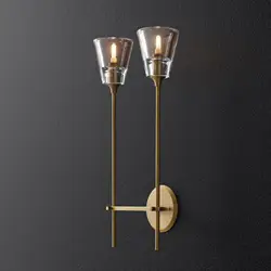 Новый стиль Длинная рука светодиодная настенная лампа американская гостиная настенная бра спальня лампа коридор прохода настенный