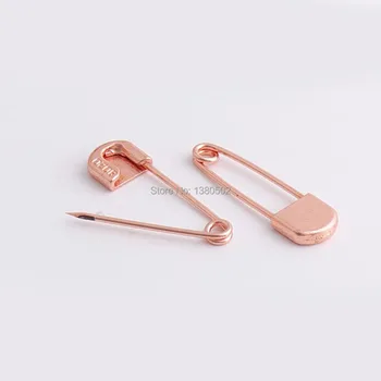 

10pcs /lot 35*10mm rose gold color metal Safety Pins brooch pins Finding for Garment Accessories
