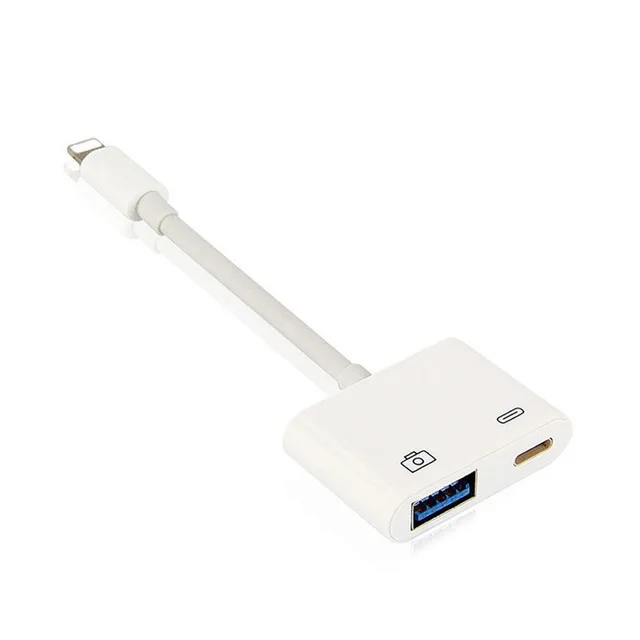 IOS Lighting splitter для OTG USB 3 камера ридер адаптер разъем комплект синхронизации данных концентратор кабель для iPhone X 8 7 6 6S Plus для IPad - Цвет: white