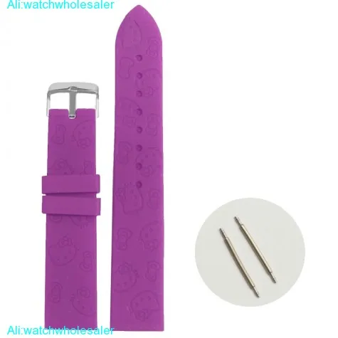 20mm Violet Cartoon Silicone Jelly Rubber Lady Watch Band Straps WB1086I20JB