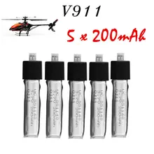 5 шт. Wltoys V911 Вертолет бесщеточный мотор аксессуары сумка KV911-0005 F929 F939 батарея(5 шт. 3,7 в 200 мАч литиевые батареи