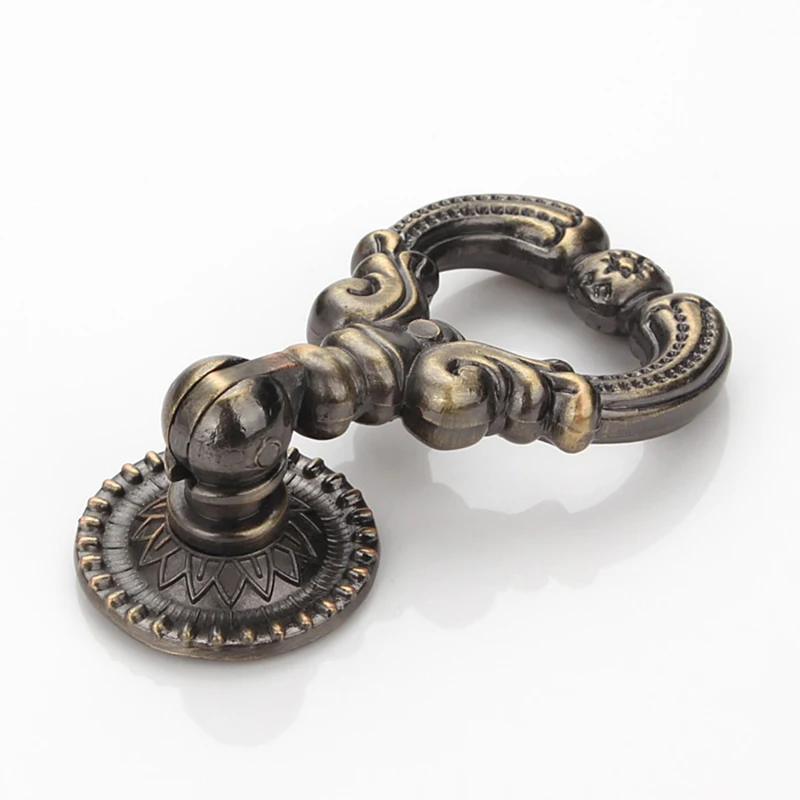 Antique Brass/Red Copper Single hole Drawer Handles Unique Design Cabinet Furniture Vintage Cabinet Knobs and Handles Door pulls