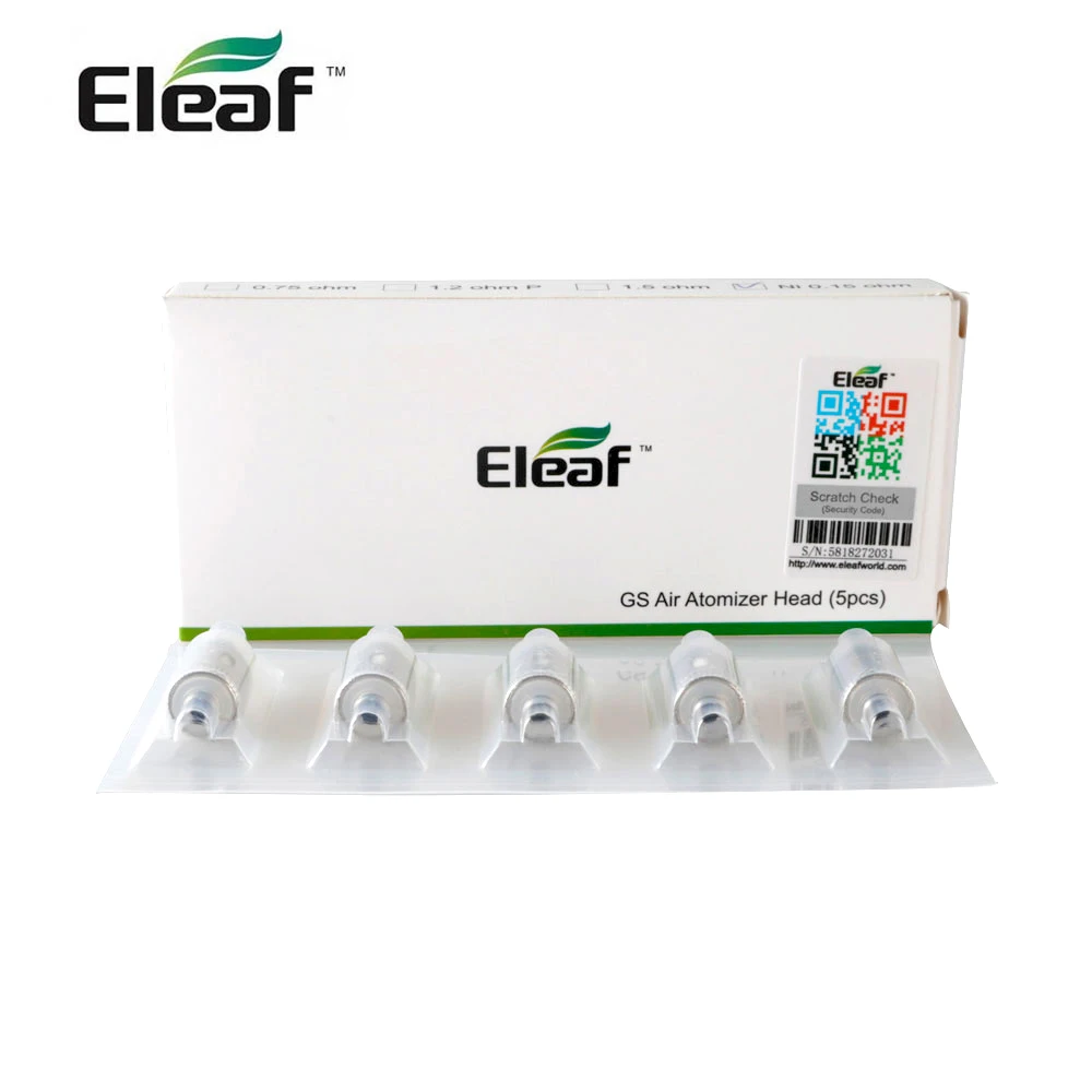 Eleaf GS Air Чистый хлопок голова 0.15ohm/1.2ohm/0.75ohm для GS Танк запасные части для электронных сигареты катушка для GS Air 2 Атомайзер