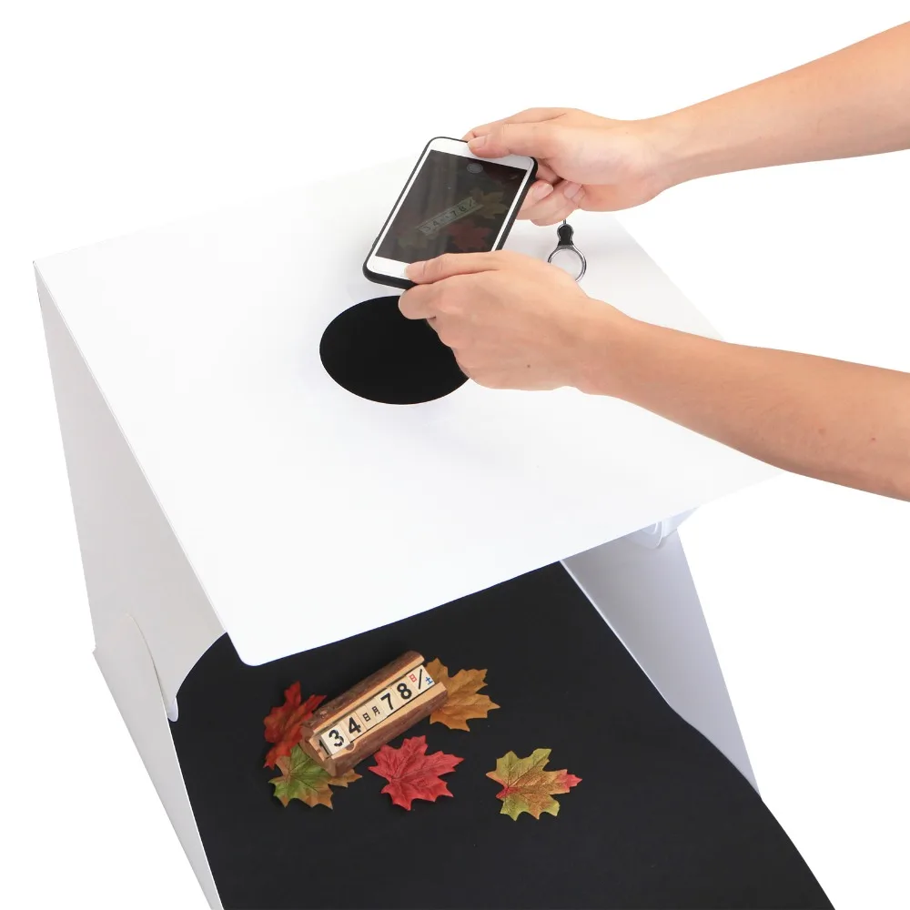 PVC 40x40cm Mini Desktop Shooting Studio Lighting Box Foldable Softbox Photography Studio With SMD LED Light (2)