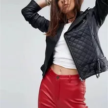 Модная мягкая женская куртка из искусственной кожи с длинным рукавом Короткие байкерские женские пальто байкерские карманы на молнии зимние из искусственной кожи Куртка