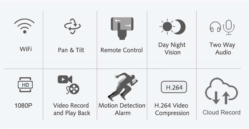 DAYTECH 2MP умная IP камера безопасности беспроводная WiFi мини камера 1080P детский монитор аудио облачная запись IOS Android автоматическое отслеживание