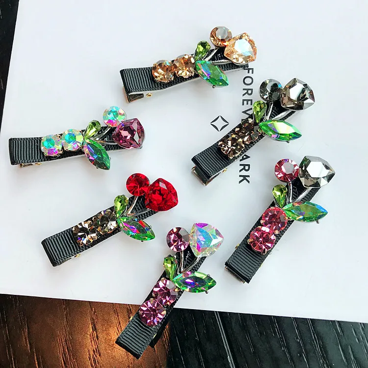 

Korea Handmade Flower Crystal Hair Accessories For Girls Pearl Diamond Hair Bows Rim Hairpin Hair Clips Barrette