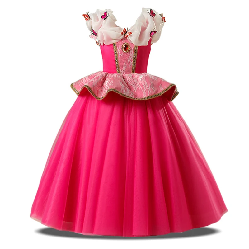 Sleeping Beauty Aurora Children Girl Kid Fancy Dress Cosplay Costume 2-8