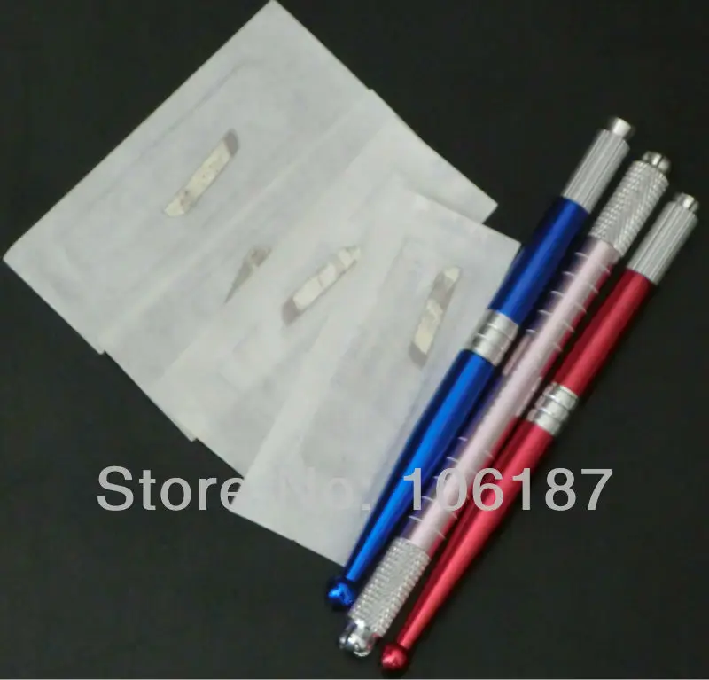 

With 50Pcs Blade 14size and 3Pcs Manual Cosmetic Tattoo Eyebrow Pen Machine For Permanent Makeup supply
