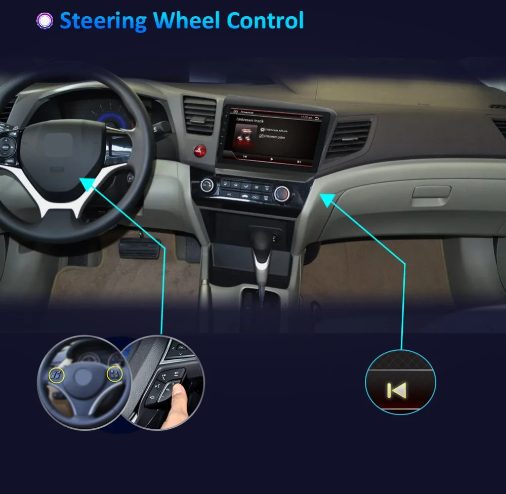 Perfect Bosion Android 9.0 Car DVD Player GPS Navigation Multimedia For Honda Civic Radio 2012-2Z015 car stereo 2 din Video multimedia 14