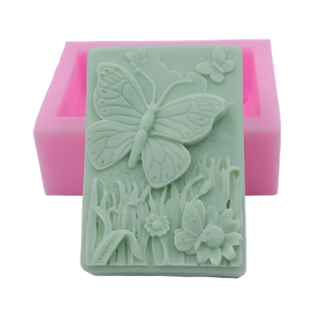 

New Butterfly Silicone Soap Mold Rectangle Bar Soap Molds DIY Silicone Soap Forms