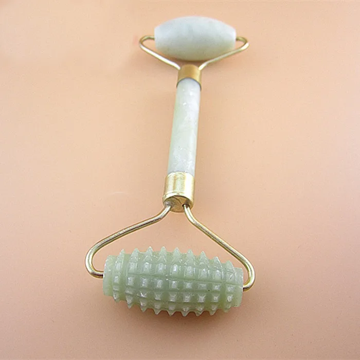 Лицевая натуральная Нефритовая роликовая ТРИГГЕРНАЯ точка с двойной головкой