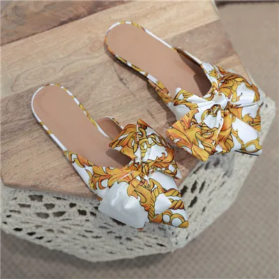 MIULAMIULA/ г. брендовые дизайнерские весенние шелковые женские остроконечные туфли с бантом-бабочкой Лоферы без застежки на плоской подошве, Вьетнамки, Размеры 35-41 - Цвет: APRICOT