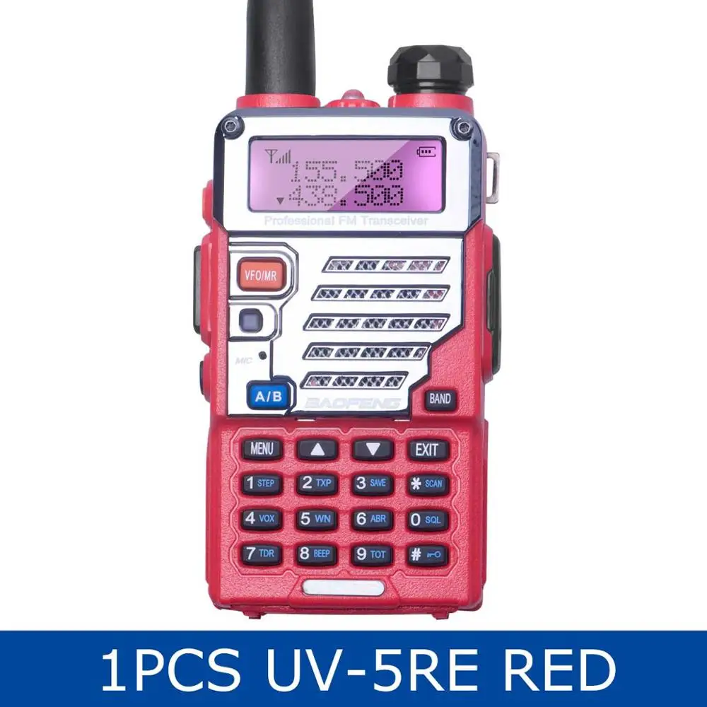 Baofeng UV-5RE Двухдиапазонная рация UV5RE CB радио 128CH VOX стальная оболочка Ham Радио Профессиональный приемопередатчик для охотничьего радио - Цвет: Red 5RE